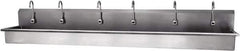 SANI-LAV - 117" Long x 16-1/2" Wide Inside, 1 Compartment, Grade 304 Stainless Steel Hands Free Hand Sink - 16 Gauge, 120" Long x 20" Wide x 18" High Outside, 8" Deep - USA Tool & Supply