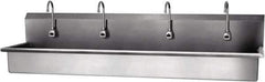 SANI-LAV - 77" Long x 16-1/2" Wide Inside, 1 Compartment, Grade 304 Stainless Steel Hands Free Hand Sink - 16 Gauge, 80" Long x 20" Wide x 18" High Outside, 8" Deep - USA Tool & Supply