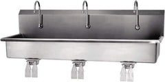 SANI-LAV - 57" Long x 16-1/2" Wide Inside, 1 Compartment, Grade 304 Stainless Steel Hands Free Hand Sink - 16 Gauge, 60" Long x 20" Wide x 18" High Outside, 8" Deep - USA Tool & Supply