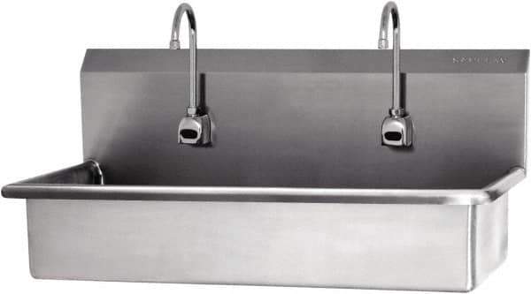 SANI-LAV - 57" Long x 16-1/2" Wide Inside, 1 Compartment, Grade 304 Stainless Steel Hands Free Hand Sink - 16 Gauge, 40" Long x 20" Wide x 18" High Outside, 8" Deep - USA Tool & Supply