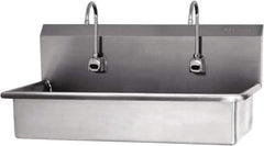 SANI-LAV - 37" Long x 16-1/2" Wide Inside, 1 Compartment, Grade 304 Stainless Steel Hands Free Hand Sink - 16 Gauge, 40" Long x 20" Wide x 18" High Outside, 8" Deep - USA Tool & Supply