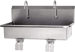 SANI-LAV - 37" Long x 16-1/2" Wide Inside, 1 Compartment, Grade 304 Stainless Steel Hands Free Hand Sink - 16 Gauge, 40" Long x 20" Wide x 18" High Outside, 8" Deep - USA Tool & Supply