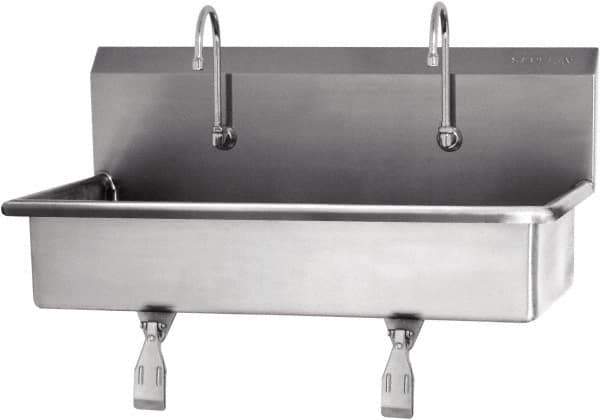 SANI-LAV - 37" Long x 16-1/2" Wide Inside, 1 Compartment, Grade 304 Stainless Steel Hands Free Hand Sink - 16 Gauge, 40" Long x 20" Wide x 18" High Outside, 8" Deep - USA Tool & Supply