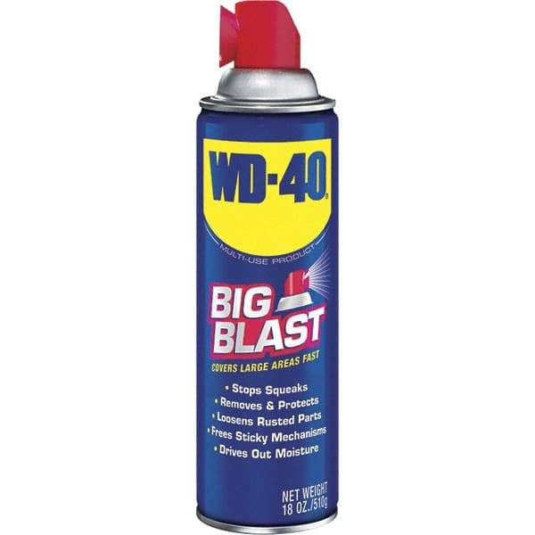 WD-40 - 18 oz Multi-Use Product with Big-Blast Spray - Liquid, Stop Squeaks, Removes & Protects, Loosens Rusted Parts, Free Sticky Mechanisms, Drives Out Moisture - USA Tool & Supply