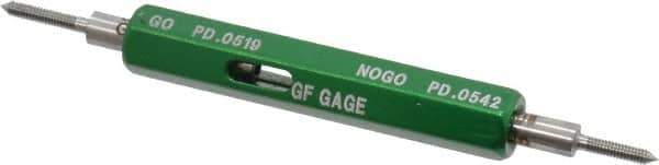 GF Gage - #0-80, Class 2B, Double End Plug Thread Go/No Go Gage - Hardened Tool Steel, Size 000 Handle Included - USA Tool & Supply