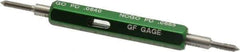 GF Gage - #1-72, Class 2B, Double End Plug Thread Go/No Go Gage - Hardened Tool Steel, Size 000 Handle Included - USA Tool & Supply