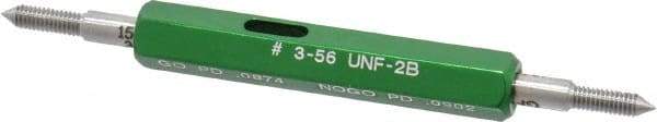 GF Gage - #3-56, Class 2B, Double End Plug Thread Go/No Go Gage - Hardened Tool Steel, Size 000 Handle Included - USA Tool & Supply
