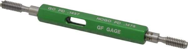 GF Gage - #8-32, Class 2B, Double End Plug Thread Go/No Go Gage - Hardened Tool Steel, Size 0 Handle Included - USA Tool & Supply