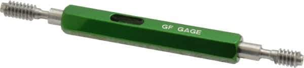 GF Gage - #10-24, Class 2B, Double End Plug Thread Go/No Go Gage - Hardened Tool Steel, Size 0 Handle Included - USA Tool & Supply