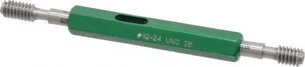 GF Gage - #12-24, Class 2B, Double End Plug Thread Go/No Go Gage - Hardened Tool Steel, Size 0 Handle Included - USA Tool & Supply