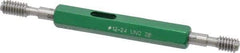 GF Gage - #12-24, Class 2B, Double End Plug Thread Go/No Go Gage - Hardened Tool Steel, Size 0 Handle Included - USA Tool & Supply