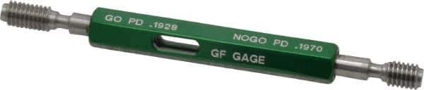 GF Gage - #12-28, Class 2B, Double End Plug Thread Go/No Go Gage - Hardened Tool Steel, Size 0 Handle Included - USA Tool & Supply