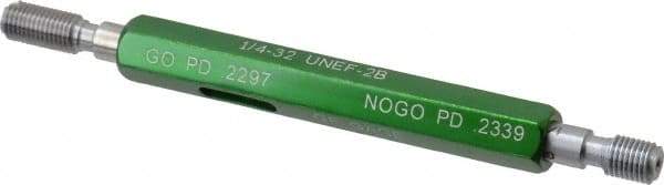 GF Gage - 1/4-32, Class 2B, Double End Plug Thread Go/No Go Gage - Hardened Tool Steel, Size 1 Handle Included - USA Tool & Supply