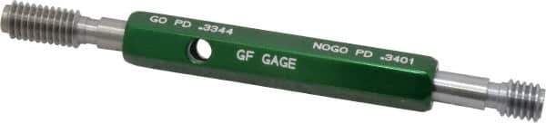 GF Gage - 3/8-16, Class 2B, Double End Plug Thread Go/No Go Gage - Hardened Tool Steel, Size 2 Handle Included - USA Tool & Supply
