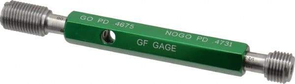 GF Gage - 1/2-20, Class 2B, Double End Plug Thread Go/No Go Gage - Hardened Tool Steel, Size 2 Handle Included - USA Tool & Supply