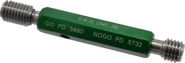 GF Gage - 5/8-11, Class 2B, Double End Plug Thread Go/No Go Gage - Hardened Tool Steel, Size 3 Handle Included - USA Tool & Supply