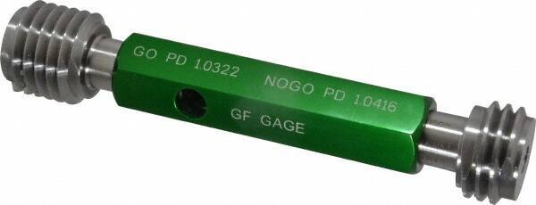 GF Gage - 1-1/8 - 7, Class 2B, Double End Plug Thread Go/No Go Gage - Hardened Tool Steel, Size 4 Handle Included - USA Tool & Supply