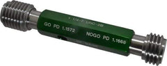 GF Gage - 1-1/4 - 7, Class 2B, Double End Plug Thread Go/No Go Gage - Hardened Tool Steel, Size 5 Handle Included - USA Tool & Supply