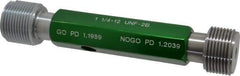 GF Gage - 1-1/4 - 12, Class 2B, Double End Plug Thread Go/No Go Gage - Hardened Tool Steel, Size 5 Handle Included - USA Tool & Supply