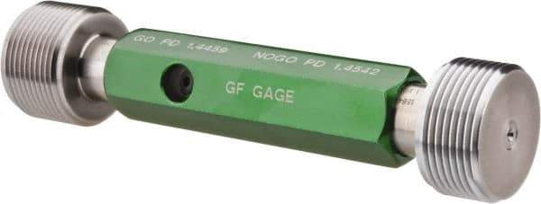 GF Gage - 1-1/2 - 12, Class 2B, Double End Plug Thread Go/No Go Gage - Hardened Tool Steel, Size 5 Handle Included - USA Tool & Supply