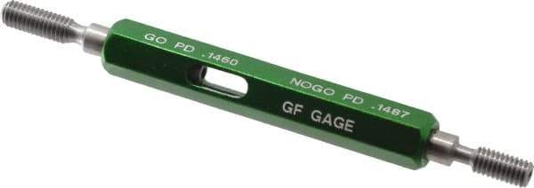 GF Gage - #8-36, Class 3B, Double End Plug Thread Go/No Go Gage - Hardened Tool Steel, Size 0 Handle Included - USA Tool & Supply