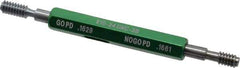 GF Gage - #10-24, Class 3B, Double End Plug Thread Go/No Go Gage - Hardened Tool Steel, Size 0 Handle Included - USA Tool & Supply