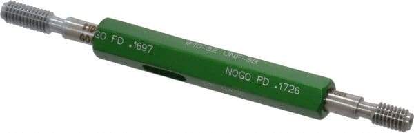 GF Gage - #10-32, Class 3B, Double End Plug Thread Go/No Go Gage - Hardened Tool Steel, Size 0 Handle Included - USA Tool & Supply