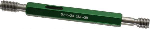 GF Gage - 5/16-24, Class 3B, Double End Plug Thread Go/No Go Gage - Hardened Tool Steel, Size 1 Handle Included - USA Tool & Supply