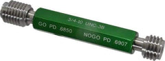 GF Gage - 3/4-10, Class 3B, Double End Plug Thread Go/No Go Gage - Hardened Tool Steel, Size 3 Handle Included - USA Tool & Supply