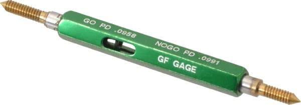 GF Gage - #4-40, Class 2B, Double End Plug Thread Go/No Go Gage - High Speed Steel, Size 00 Handle Included - USA Tool & Supply