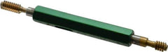 GF Gage - #10-24, Class 2B, Double End Plug Thread Go/No Go Gage - High Speed Steel, Size 0 Handle Included - USA Tool & Supply