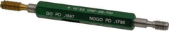 GF Gage - #10-32, Class 2B, Double End Plug Thread Go/No Go Gage - High Speed Steel, Size 0 Handle Included - USA Tool & Supply