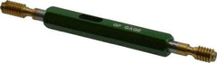 GF Gage - #12-24, Class 2B, Double End Plug Thread Go/No Go Gage - High Speed Steel, Size 0 Handle Included - USA Tool & Supply