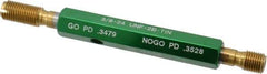 GF Gage - 3/8-24, Class 2B, Double End Plug Thread Go/No Go Gage - High Speed Steel, Size 2 Handle Included - USA Tool & Supply