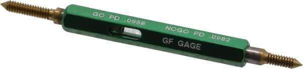 GF Gage - #4-40, Class 3B, Double End Plug Thread Go/No Go Gage - High Speed Steel, Size 00 Handle Included - USA Tool & Supply