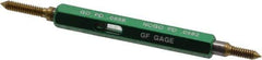 GF Gage - #4-40, Class 3B, Double End Plug Thread Go/No Go Gage - High Speed Steel, Size 00 Handle Included - USA Tool & Supply
