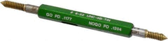 GF Gage - #6-32, Class 3B, Double End Plug Thread Go/No Go Gage - High Speed Steel, Size 00 Handle Included - USA Tool & Supply