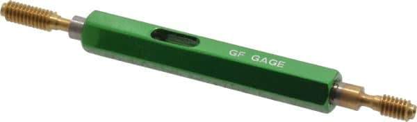 GF Gage - #8-32, Class 3B, Double End Plug Thread Go/No Go Gage - High Speed Steel, Size 0 Handle Included - USA Tool & Supply