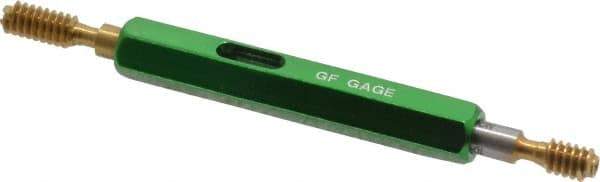 GF Gage - #10-24, Class 3B, Double End Plug Thread Go/No Go Gage - High Speed Steel, Size 0 Handle Included - USA Tool & Supply