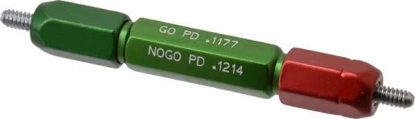 GF Gage - #6-32, Class 2B, Double End Plug Thread Go/No Go Gage - Steel, Size 2W Handle Included - USA Tool & Supply