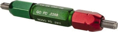 GF Gage - 1/4-28, Class 2B, Double End Plug Thread Go/No Go Gage - Steel, Size 3W Handle Included - USA Tool & Supply