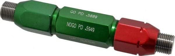 GF Gage - 5/8-18, Class 2B, Double End Plug Thread Go/No Go Gage - Steel, Size 6W Handle Included - USA Tool & Supply