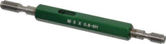 GF Gage - M5x0.80, Class 6H, Double End Plug Thread Go/No Go Gage - Hardened Tool Steel, Size 0 Handle Included - USA Tool & Supply