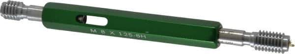 GF Gage - M8x1.25, Class 6H, Double End Plug Thread Go/No Go Gage - Hardened Tool Steel, Size 1 Handle Included - USA Tool & Supply