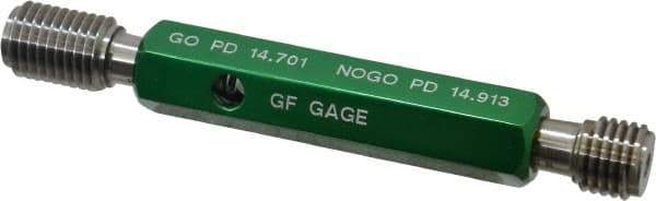 GF Gage - M16x2.00, Class 6H, Double End Plug Thread Go/No Go Gage - Hardened Tool Steel, Size 3 Handle Included - USA Tool & Supply