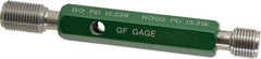 GF Gage - M16x1.50, Class 6H, Double End Plug Thread Go/No Go Gage - Hardened Tool Steel, Size 3 Handle Included - USA Tool & Supply