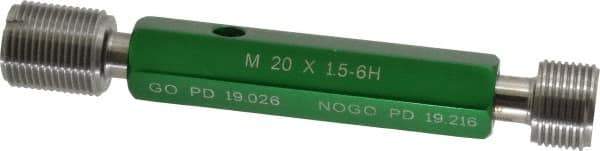 GF Gage - M20x1.50, Class 6H, Double End Plug Thread Go/No Go Gage - Hardened Tool Steel, Size 4 Handle Included - USA Tool & Supply