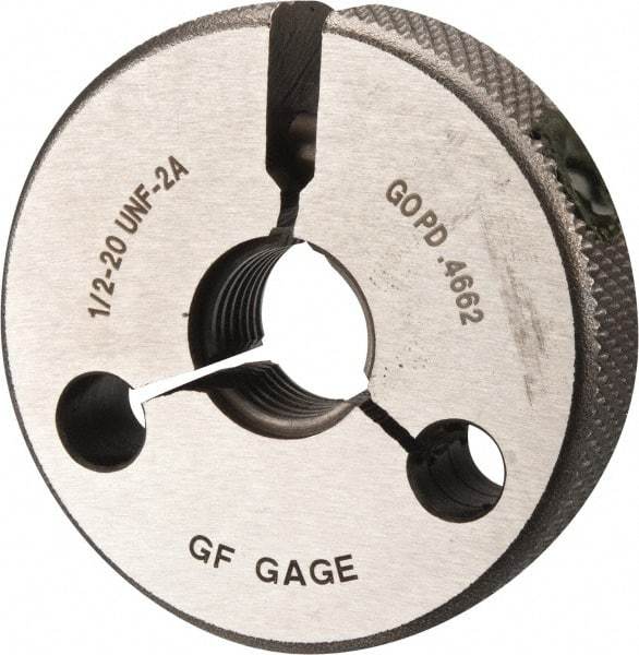 GF Gage - 1/2-20 Go Single Ring Thread Gage - Class 2A - USA Tool & Supply
