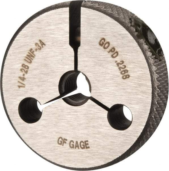 GF Gage - 1/4-28 Go Single Ring Thread Gage - Class 3A - USA Tool & Supply