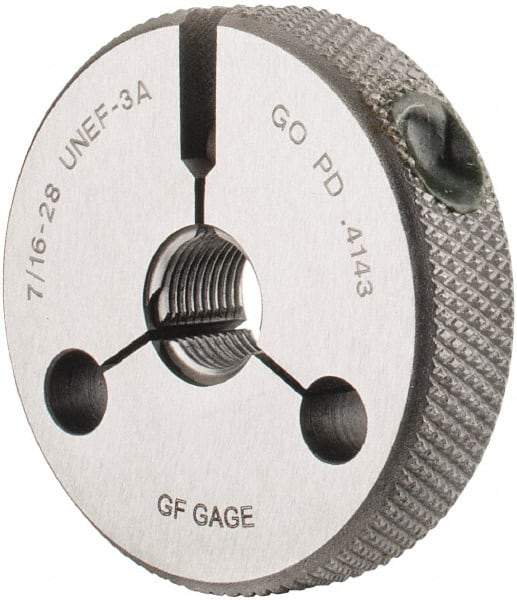 GF Gage - 7/16-28 Go Single Ring Thread Gage - Class 3A - USA Tool & Supply